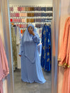 Baby Blue Crinkle Abaya