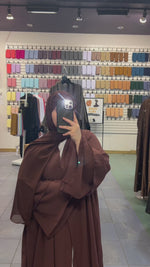 Chocolate Brown Layered Abaya