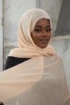 Creamy Nude Premium Crinkle Hijab
