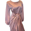 Pink Mauve Satin Dress with wrap