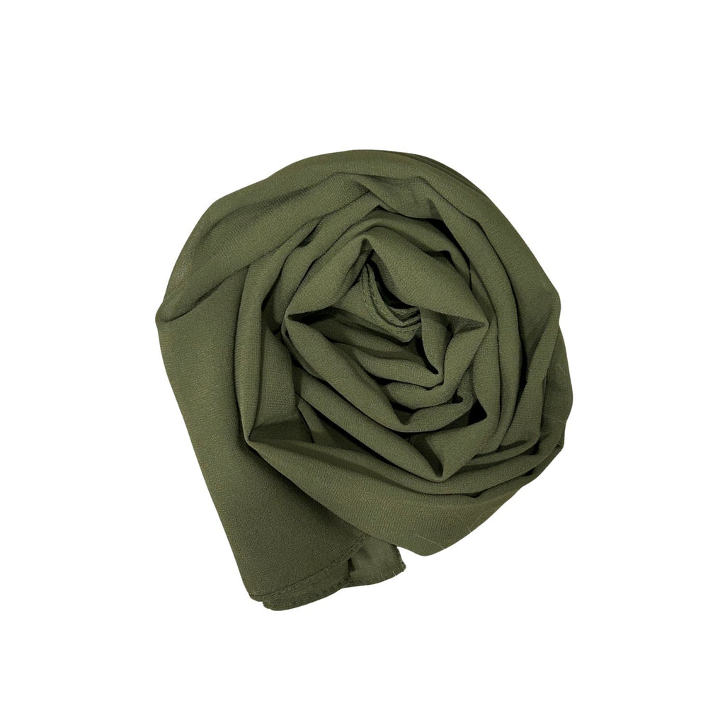 Army Green Basic Chiffon Hijab