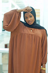 Chestnut Brown Balloon Sleeve Abaya