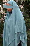 Dusty Blue 2 Layered Khimar