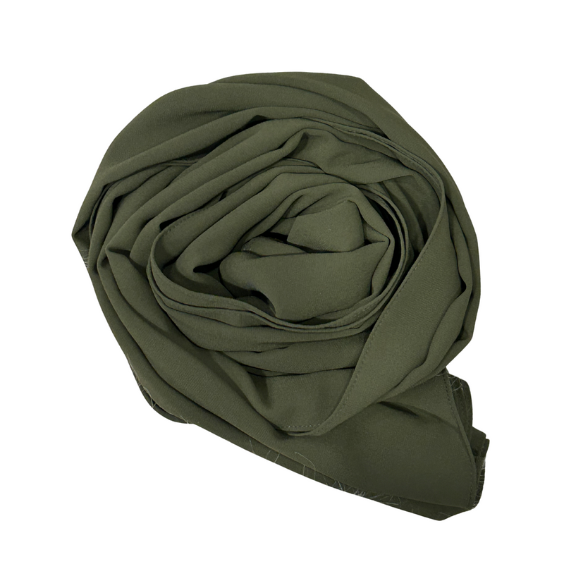 Deep Army Green Luxury Chiffon Hijab