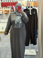 Gray Ribbed Under abaya dress