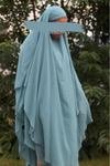 Dusty Blue 2 Layered Khimar