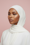 Off White Premium Luxury Chiffon Hijab