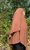 Coffee brown 2 Layer Crinkle Khimar