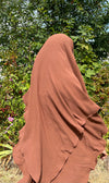 Coffee brown 2 Layer Crinkle Khimar