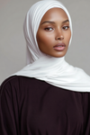 White Light Weight Small Jersey Hijab
