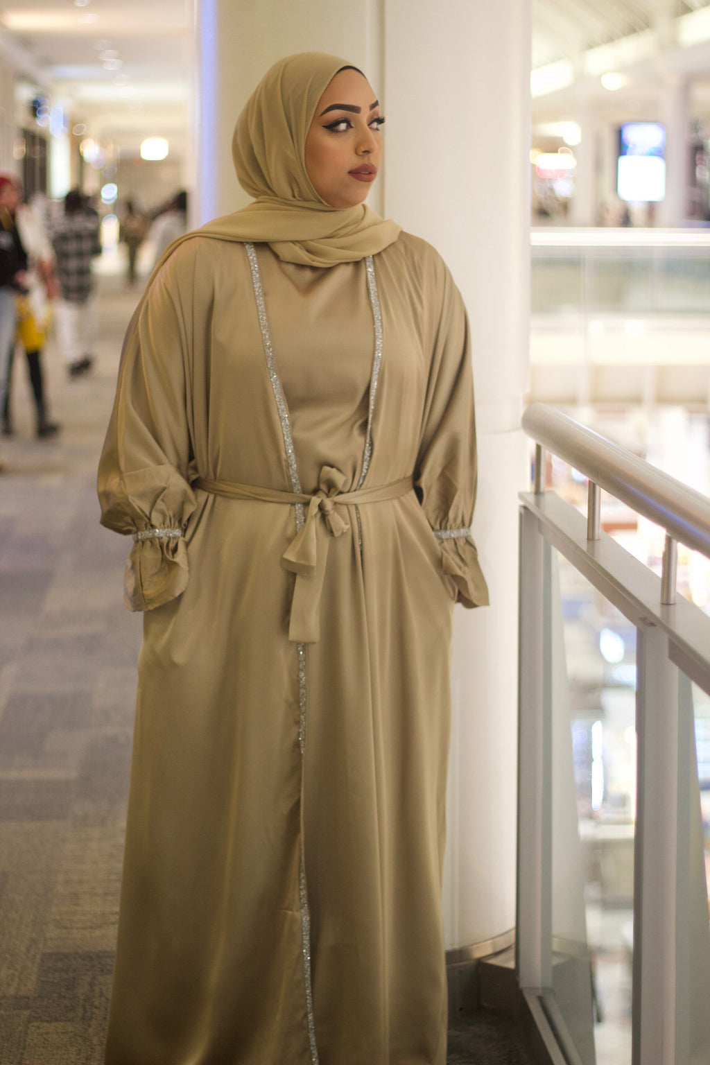 Satin Bling Abaya with matching under abaya dress