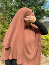Coffee brown 2 Layer Crinkle Khimar