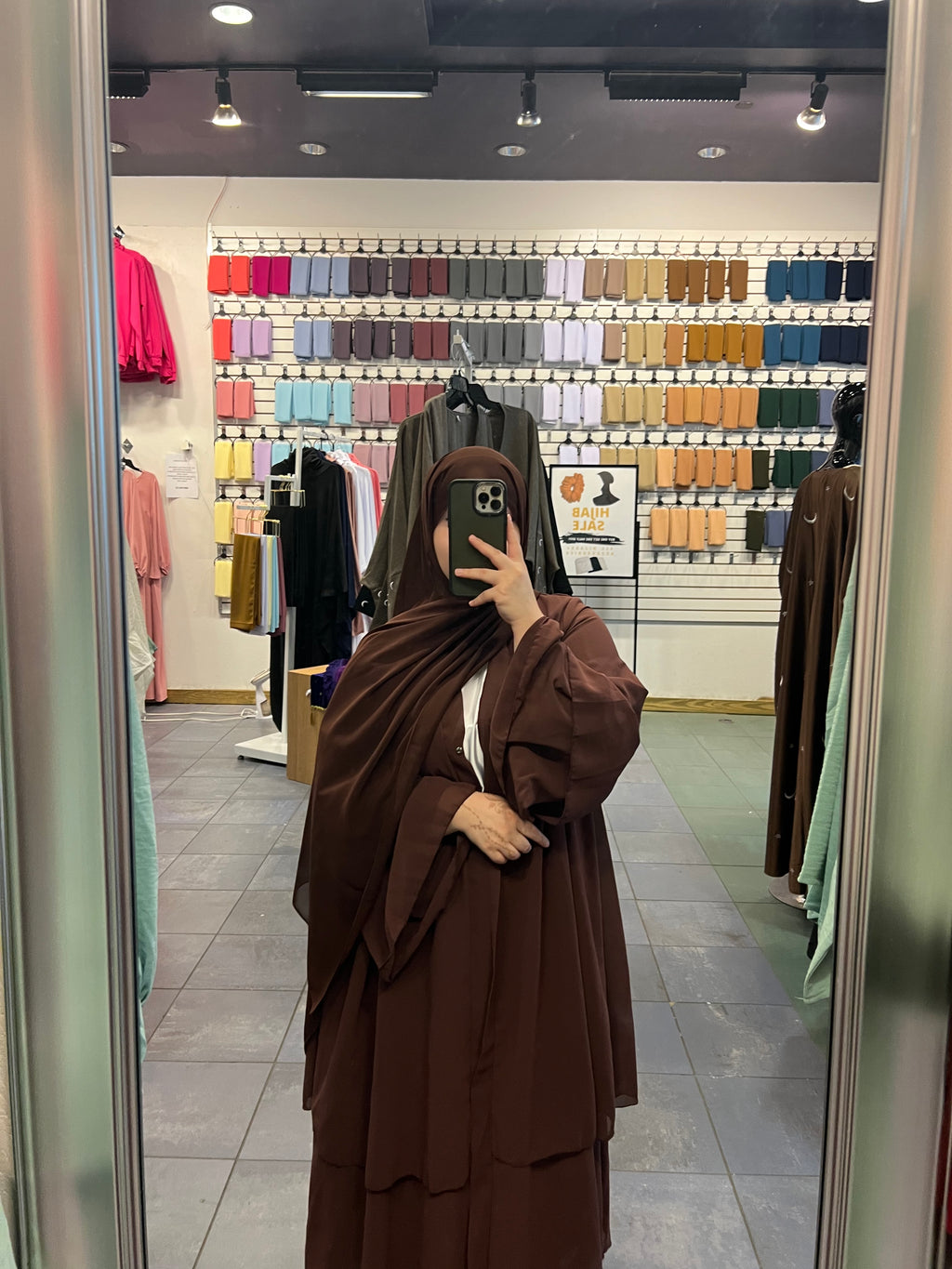Chocolate Brown Layered Abaya