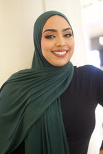 Small Pine Green Light Weight Jersey Hijab