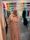 Pink Reversible Layered Abaya