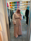 Pink Reversible Layered Abaya
