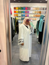 White & BlackEmbroidery Classic Abaya
