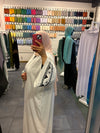 White & BlackEmbroidery Classic Abaya