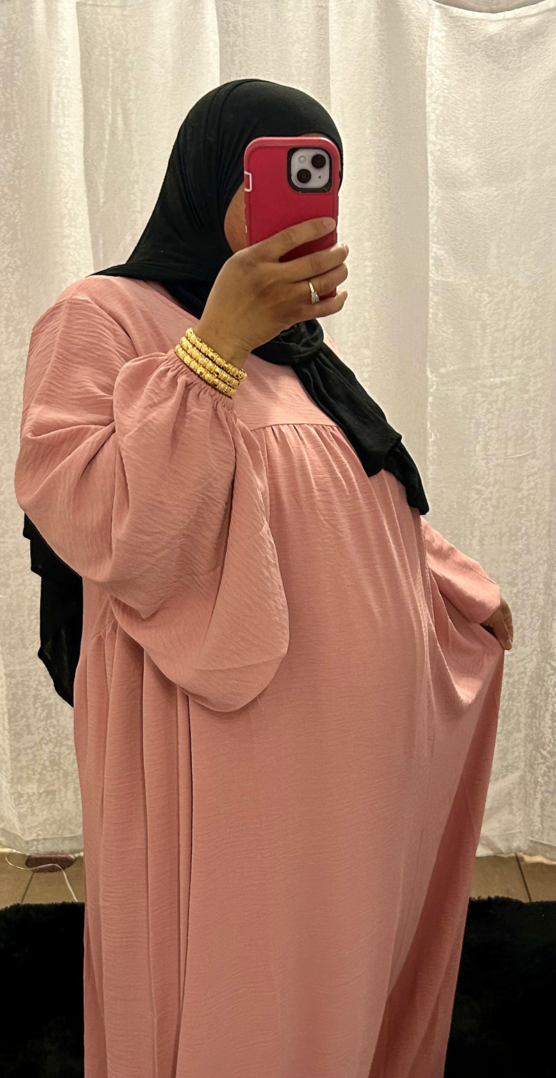 Pretty in Pink Balloon Sleeve Abaya