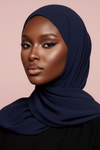 Navy Premium Luxury Chiffon Hijab