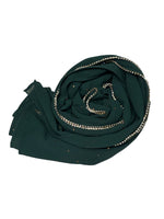 Pine Green Luxury Rhinestone Chiffon Hijab