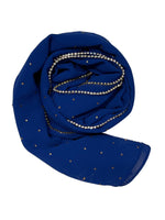 Royal Blue Luxury Rhinestone Chiffon Hijab