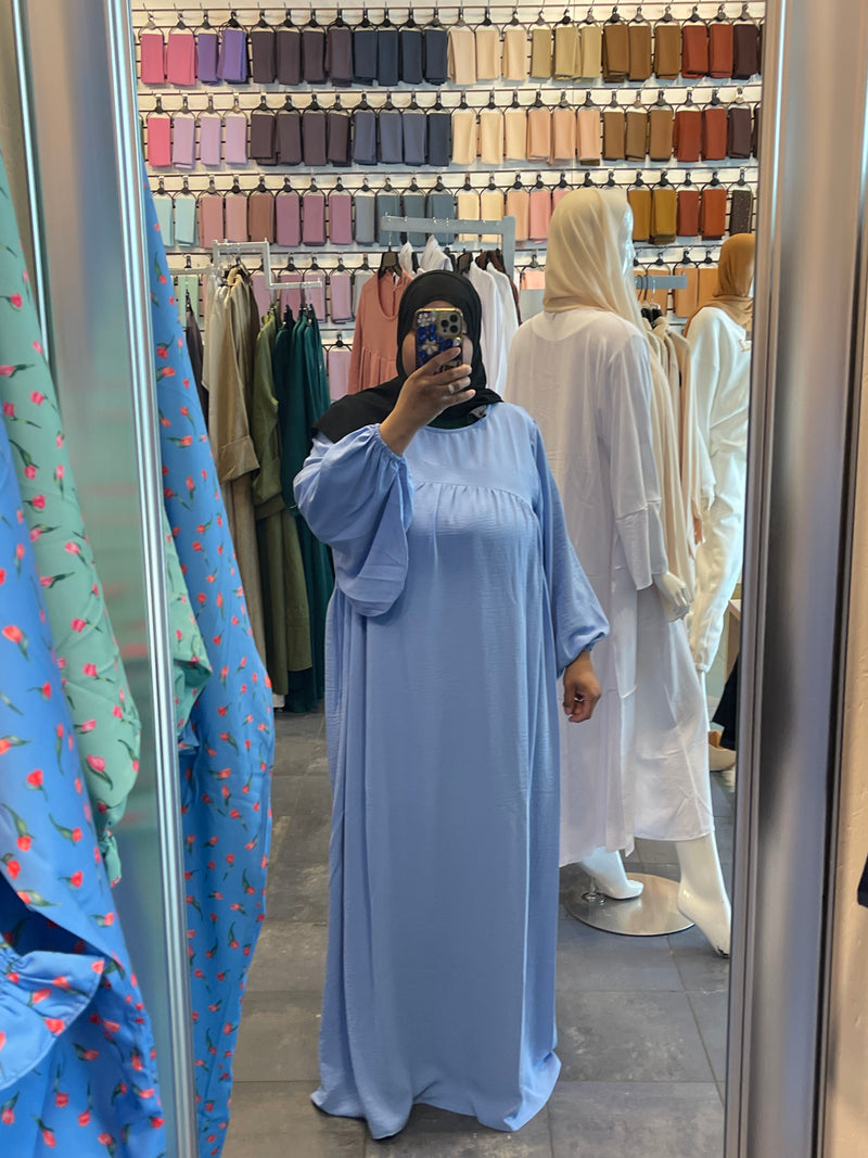 Baby Blue Balloon Sleeve Abaya