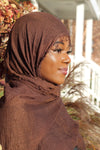 Chocolate Brown Premium Crinkle Hijab