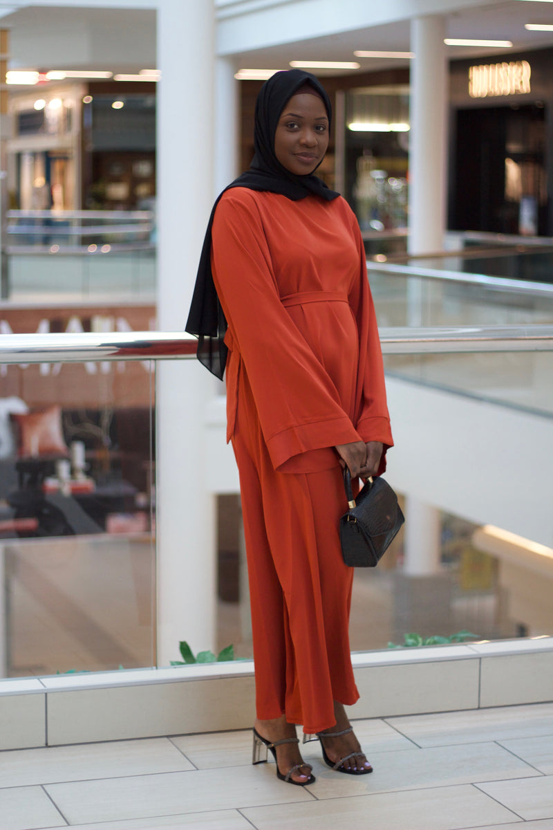 Fiery Orange Dubai Batwing Kaftan Style Abaya