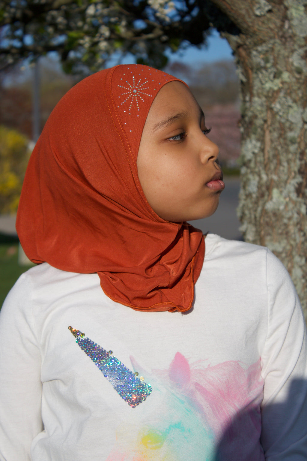 KIDZ Burnt Orange Rhinestone Hijab