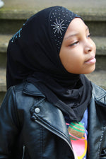 KIDZ Black Rhinestone Hijab