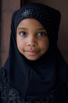 KIDZ Black Rhinestone Hijab