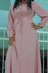 Pink button down dress