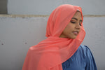 Coral Premium Luxury Chiffon Hijab