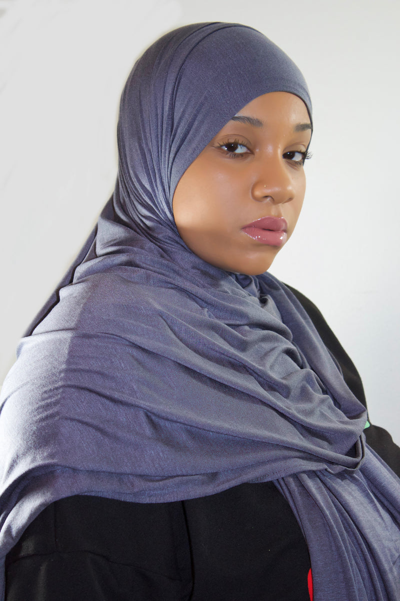 Gray Light Weight Jersey Hijab