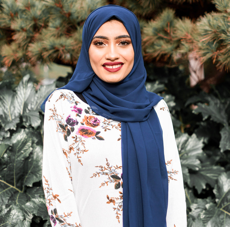 Navy Premium Luxury Chiffon Hijab