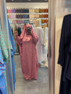 Pink Rose Print Prayer Dress Jilbab