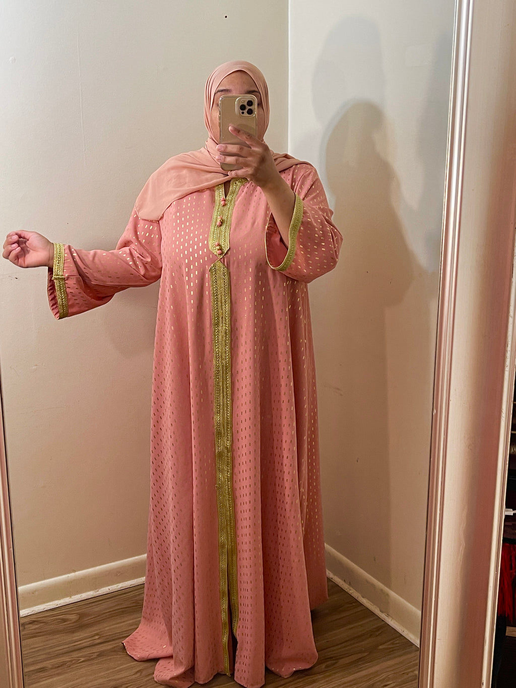 Pink & Gold Dubai Inspired Style Dress